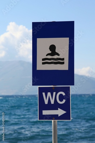 Foto: Badeschild am Meer Badeschild am Meer