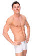 Smiling young man with underwear Smiling young man with underwear