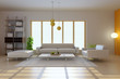 3d render modern living room