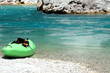 Wildwasserfluss mit Kajak