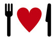 Fork, heart, knife