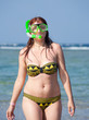 woman in snorkel and mask