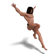 the apeman out of the jungle. 3D rendering with clipping path an the apeman out of the jungle. 3D rendering with clipping path an