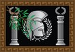 hellenic helmet and wreath