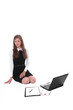 Young attractive business woman with a computer Young attractive business woman with a computer
