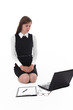 Young attractive business woman with a computer Young attractive business woman with a computer