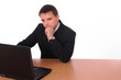 Business man working on a laptop Business man working on a laptop