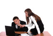 Young business people are working in the meeting room. Young business people are working in the meeting room.