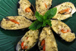7 moules farcies cuites au four