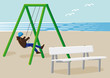 Kind am Strand