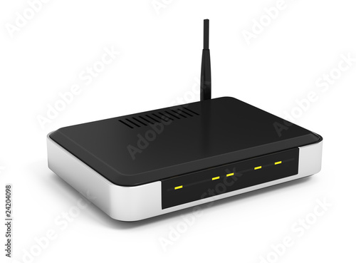 Illustration: Wireless router isolated on white background Wireless router isolated on white background