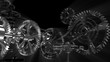 Time measurement as rotating cogs in clock gear mechanism