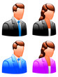 Glossy male and female icons.