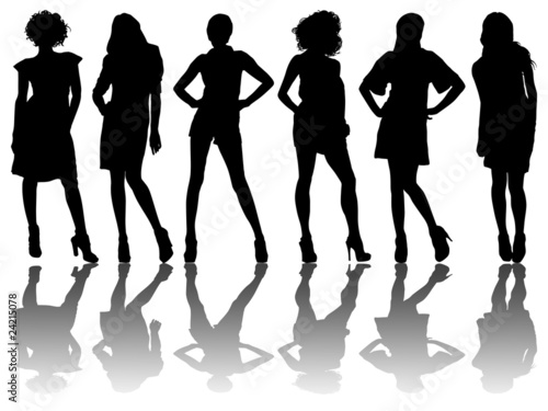 silhouettes of women. 6 silhouettes of women /3