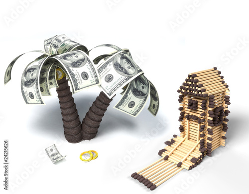 Photo: Match house concept with money tree Match house concept with money tree