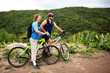 Couple mountain bikers