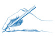 hand writing with pencil, vector