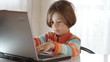 Cute girl with laptop