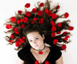 Girl with roses