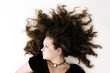 Woman with spread hair