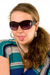 Cheeky girl with sunglasses