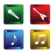 Four musical buttons