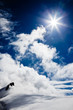 High mountain landscape: glaciers and clouds High mountain landscape: glaciers and clouds