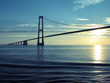 Denmark: Great Belt Suspension Bridge at Sunset