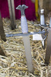 Real medieval swords for gladiators in Rodemack festival