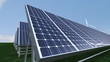 Photovoltaic standing on a grassland