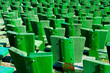green seats in a park