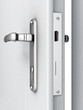 opened door with a modern locking mechanism