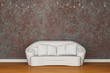 White sofa in rusty interior