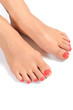 Beautiful feet leg with perfect spa pedicure on bright pink nail