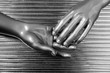 hands together futuristic robot silver steel hands together futuristic robot silver steel