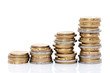 Piles de monnaie en croissance