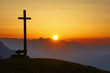 canvas print picture - Sonnenuntergang in den Bergen