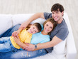 Friendly happy family - high angle