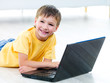 Happy boy with laptop