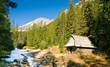 Small cottage in polish Tatra mountains in Roztoka valley