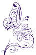 Abstract butterfly on flower