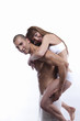 Nice young couple looking happy, with great bodies