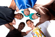 Young fresh group of hip teenagers.
