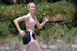 Beautiful Blonde Jogging Outdoors (2)