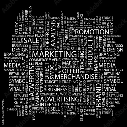 Vector: MARKETING. Wordcloud vector illustration. MARKETING. Wordcloud vector illustration.
