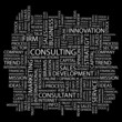 CONSULTING. Wordcloud illustration.
