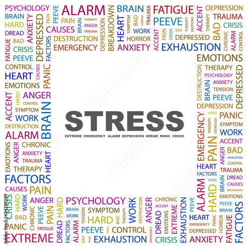 Vector: STRESS. Square frame with association terms. STRESS. Square frame with association terms.