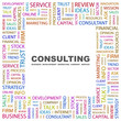 CONSULTING. Square frame with association terms.
