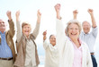 Celebration - Group of old friends rejoicing success