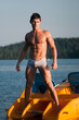 Male model in the water